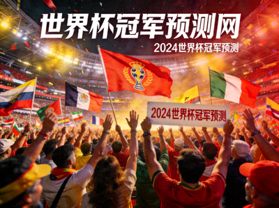 世界杯冠军预测网主题图 - 众多球迷在体育场挥舞旗帜欢呼庆祝的壮观场景